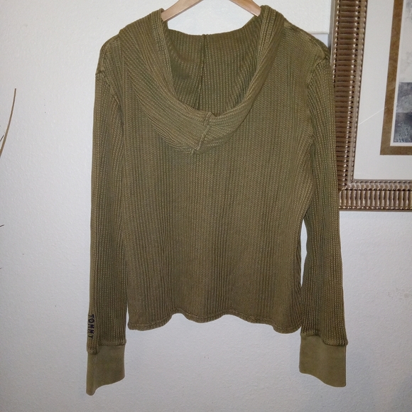 Tommy Hilfiger mixed media waffle hoodie shirt sz XL - Picture 4 of 5